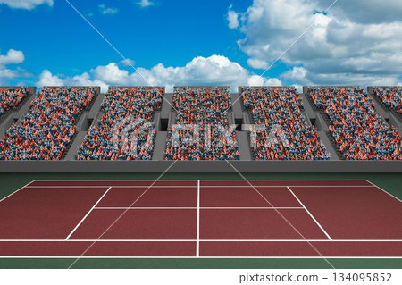 Tennis field on a sunny day 134095852