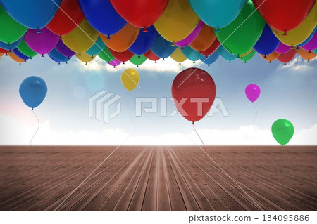 Many colourful balloons background Many colourful balloons background 134095886