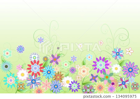 Digitally generated girly floral design Digitally generated girly floral design 134095975
