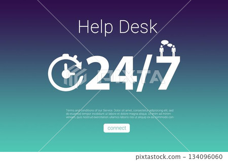 Icons with help desk text 134096060