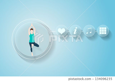 Fitness and health app menu Fitness and health app menu 134096235