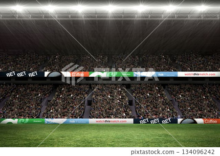 Spectators at soccer stadium Spectators at soccer stadium 134096242