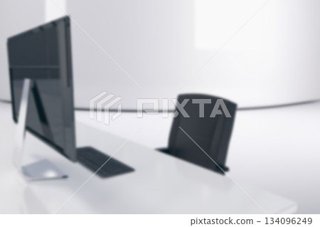 Digitally generated image of desktop pc on desk 134096249