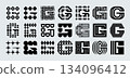 Technology company abstract letter G logo set 134096412