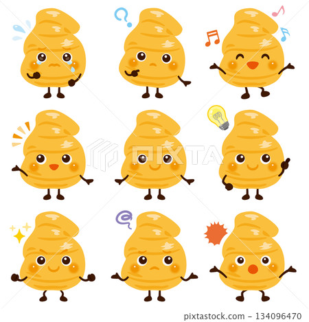 Ginger character facial expression set 134096470