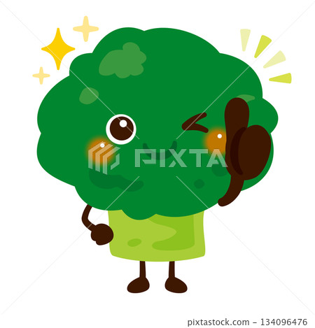 西蘭花角色插圖預示著好兆頭 西蘭花角色插圖預示著好兆頭 134096476