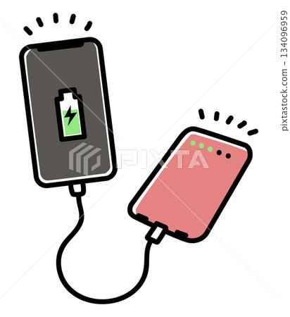 使用行動電源為智慧型手機充電_全彩 134096959