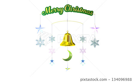 3D image of a Christmas mobile (PNG material) 134096988