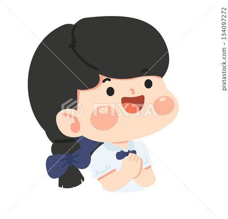Illustration of Thai Student in Uniform Illustration of Thai Student in Uniform 134097272
