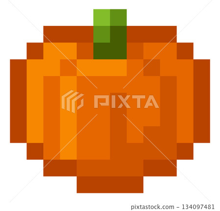 Pumpkin Vegetables Pixel Art Icon Design Pumpkin Vegetables Pixel Art Icon Design 134097481