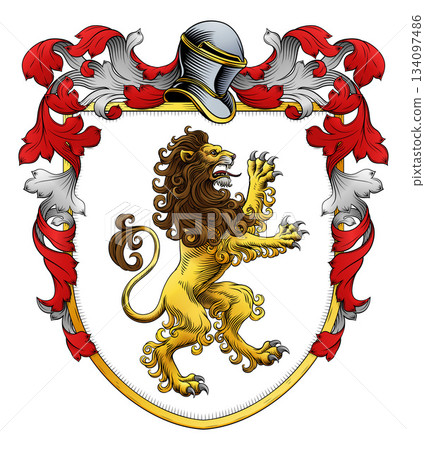 Coat of Arms Crest Lion Family Heraldry Shield Coat of Arms Crest Lion Family Heraldry Shield 134097486