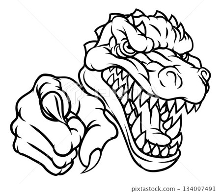 Alligator Dinosaur Crocodile T Rex Cartoon Mascot Alligator Dinosaur Crocodile T Rex Cartoon Mascot 134097491