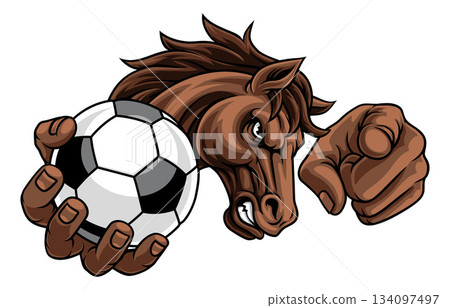 Horse Mustang Soccer Football Sports Team Mascot Horse Mustang Soccer Football Sports Team Mascot 134097497