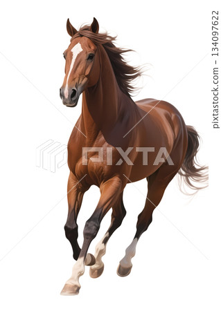 Illustration of a brown horse galloping from the front (transparent PNG) Illustration of a brown horse galloping from the front (transparent PNG) 134097622