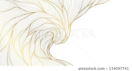 Elegant abstract vector background, golden wave lines, smooth gradient, flowing geometric curves, Japanese aesthetics. Luxury cards, award ribbons, modern banner, premium pattern. Elegant abstract vector background, golden wave lines, smooth gradient, flowing geometric curves, Japanese aesthetics. Luxury cards, award ribbons, modern banner, premium pattern. 134097741