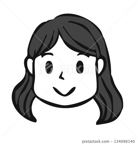 Monochrome icon_people, children, girls, older sister 134098140