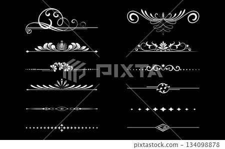 Vintage set. Floral elements for design monograms, invitations, frames, menus and labels. Graphic design of the website, cafes, boutiques, hotels, wedding invitations. 134098878