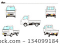白色輕型卡車向量插圖集 134099184