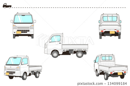 White light truck vector illustration set White light truck vector illustration set 134099184