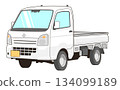 白色輕型卡車向量素材插圖 134099189