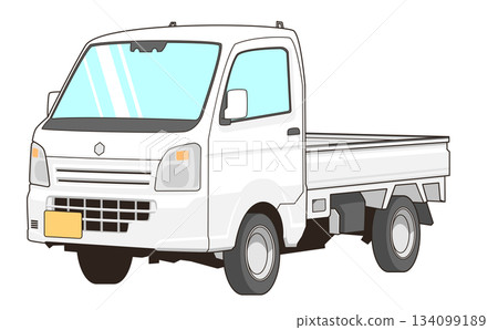 白色輕型卡車向量素材插圖 134099189