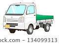 白色輕型卡車帶貨廂蓋的向量圖 134099313