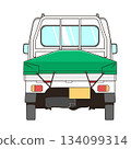 白色輕型卡車帶貨廂蓋的向量圖 134099314