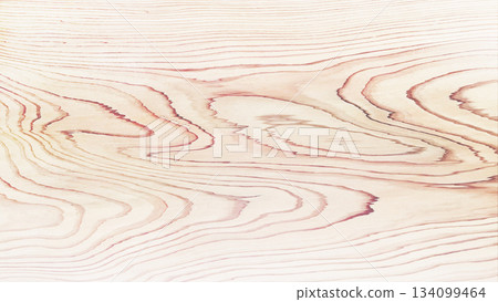 Background image of a light brown table with beautifully undulating wood grain 134099464