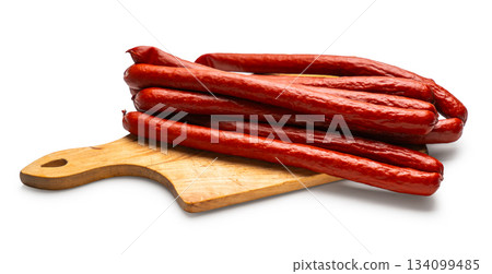 smoked sausages close-up 134099485