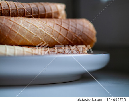 Elegant culinary presentation, Professional magazine shot showcasing textured pattern and clean minimal style Elegant culinary presentation, Professional magazine shot showcasing textured pattern and clean minimal style 134099713