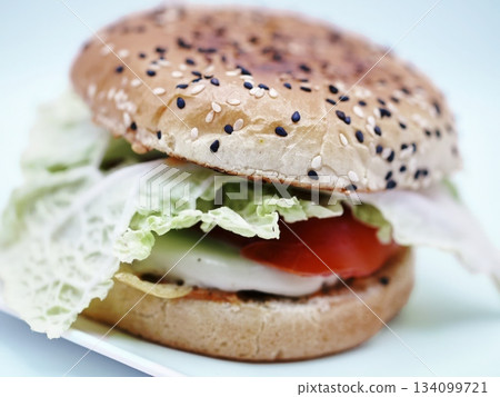 Highresolution image highlighting texture and seed details of bagel Highresolution image highlighting texture and seed details of bagel 134099721