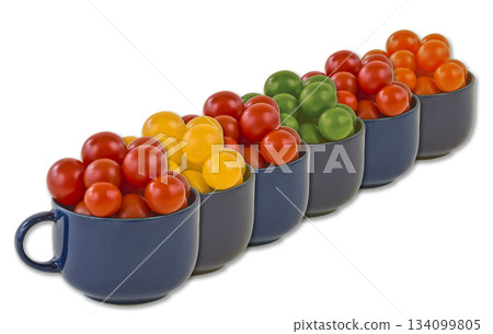 cups with little tomatoes cups with little tomatoes 134099805