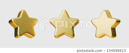 Set gold stars 3D ui icon vector interface element. Interface element gold stars 3D icon app design. UI icon template isolated white background asset. Set gold stars 3D ui icon vector interface element. Interface element gold stars 3D icon app design. UI icon template isolated white background asset. 134099815