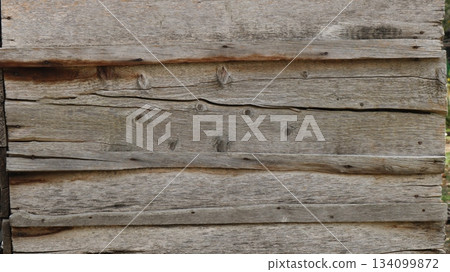Knotty gray weathered boards in the structure of the wall of a house or abmar, as a rustic wood plank empty texture background, a fragment of a wooden dilapidated wall as a country copy space Knotty gray weathered boards in the structure of the wall of a house or abmar, as a rustic wood plank empty texture background, a fragment of a wooden dilapidated wall as a country copy space 134099872