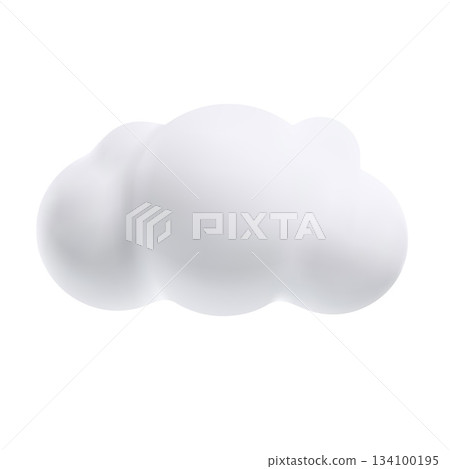 White cloud 3d plastic style vector icon, cartoon weather forecast overcast symbol, realistic design element White cloud 3d plastic style vector icon, cartoon weather forecast overcast symbol, realistic design element 134100195
