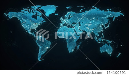 global satellite communication illustration, visual representation of satellite coverage and links global satellite communication illustration, visual representation of satellite coverage and links 134100391