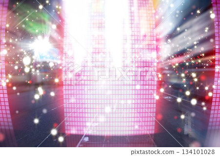 Glittering screen in urban setting Glittering screen in urban setting 134101028