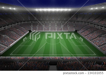 Large football stadium with lights Large football stadium with lights 134101055