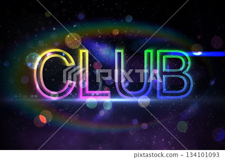 Digitally generated colourful club text Digitally generated colourful club text 134101093