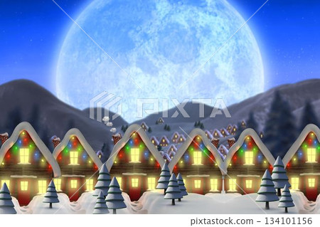 Quaint town with bright moon Quaint town with bright moon 134101156