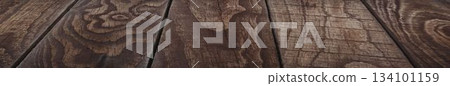 High angle view of brown plank High angle view of brown plank 134101159