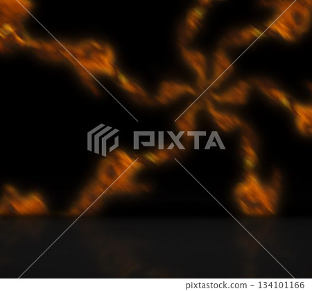 Orange glowing design on black Orange glowing design on black 134101166