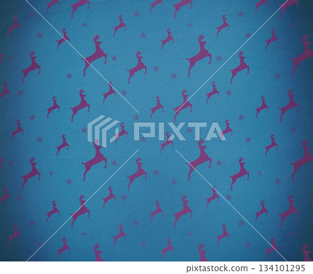 Blue and purple reindeer pattern Blue and purple reindeer pattern 134101295