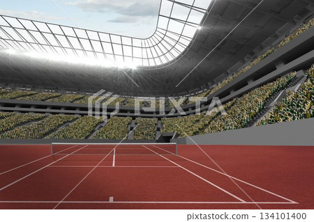 Tennis field on a sunny day 134101400