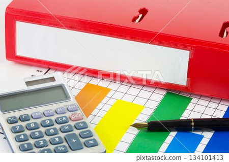 Business desk with documents 134101413