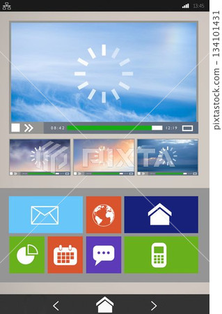 Graphic image of various video and icons 134101431