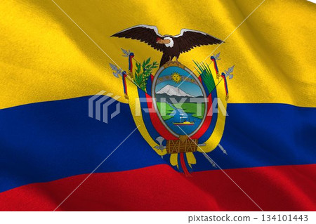 Digitally generated ecuador national flag 134101443