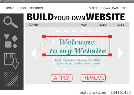 Composite image of build site interface 134101453