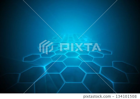 Black background with shiny hexagons Black background with shiny hexagons 134101508