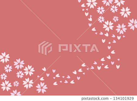 Japanese color flowing cherry blossom petal background illustration Japanese color flowing cherry blossom petal background illustration 134101929